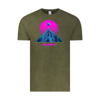 Vintage Olive pink sun   official gunship t shirt Vintage Tee - linhVisuals