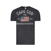 Vintage Black cape cod massachusetts american flag usa travel vintage pullover hoodi Vintage Tee - linhVisuals