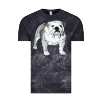 Cloud Black English Bulldog Art Vintage Tee - linhVisuals
