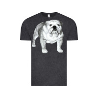 Vintage Black English Bulldog Art Vintage Tee - linhVisuals