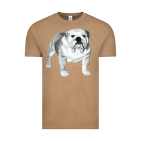 Vintage Coffee English Bulldog Art Vintage Tee - linhVisuals