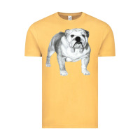 Vintage Mustard English Bulldog Art Vintage Tee - linhVisuals