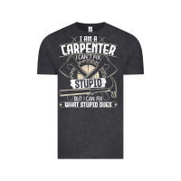 Vintage Black i can't fix stupid   funny carpentry woodworking carpenter t shirt Vintage Tee - linhVisuals