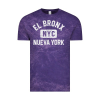 Cloud Purple el bronx nueva york nyc gym style distressed white print t shirt Vintage Tee - linhVisuals