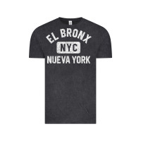 Vintage Black el bronx nueva york nyc gym style distressed white print t shirt Vintage Tee - linhVisuals