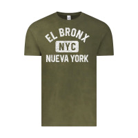 Vintage Olive el bronx nueva york nyc gym style distressed white print t shirt Vintage Tee - linhVisuals
