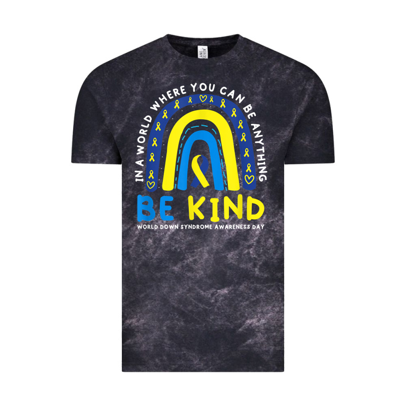 Be Kind Down Syndrome Awareness Blue Ribbon Rainbow March 21 T Shirt Vintage Tee by linhVisuals | Teevron