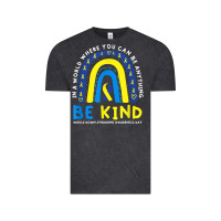 Vintage Black be kind down syndrome awareness blue ribbon rainbow march 21 t shirt Vintage Tee - linhVisuals