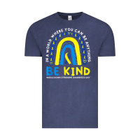 Vintage Denim be kind down syndrome awareness blue ribbon rainbow march 21 t shirt Vintage Tee - linhVisuals