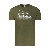 Vintage Olive boston skyline t shirt for women, men, girls & boys Vintage Tee - linhVisuals