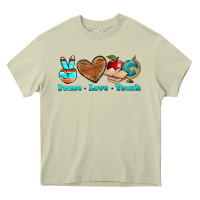 Mossy peace love teach Heavy Core Tee - NancyCooperArtShop