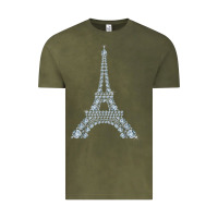 Vintage Olive eiffel tower with diamonds the parisian french love sign t shirt Vintage Tee - linhVisuals