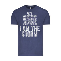 Vintage Denim fate whispers to warrior i am the storm quote gritty fighter t shirt Vintage Tee - linhVisuals