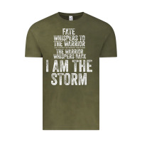 Vintage Olive fate whispers to warrior i am the storm quote gritty fighter t shirt Vintage Tee - linhVisuals