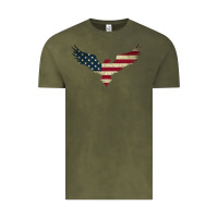 Vintage Olive bald eagle  america Vintage Tee - linhVisuals