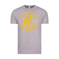Vintage Zinc harlem new york nyc vintage sign distressed amber print t shirt Vintage Tee - linhVisuals