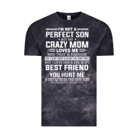 Cloud Black i'm not a perfect son but my crazy mom loves me mother's day t shirt Vintage Tee - linhVisuals