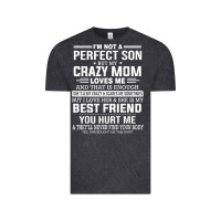 I'm Not A Perfect Son But My Crazy Mom Loves Me Mother's Day T Shirt Vintage Tee | Teevron