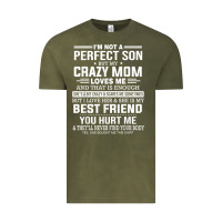 Vintage Olive i'm not a perfect son but my crazy mom loves me mother's day t shirt Vintage Tee - linhVisuals