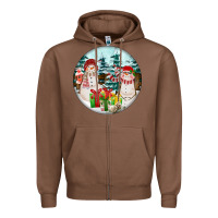 Chestnut Christmas snowman Zipper Hoodie - FaDigitalArtStudio