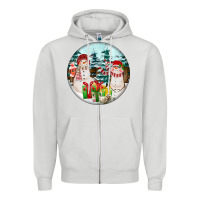 Dove Grey Christmas snowman Zipper Hoodie - FaDigitalArtStudio
