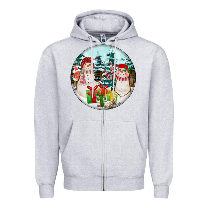 Christmas Snowman Zipper Hoodie by FaDigitalArtStudio | Teevron