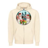 Sandshell Christmas snowman Zipper Hoodie - FaDigitalArtStudio