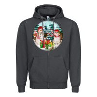 Smoke Christmas snowman Zipper Hoodie - FaDigitalArtStudio