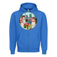True Royal Christmas snowman Zipper Hoodie - FaDigitalArtStudio