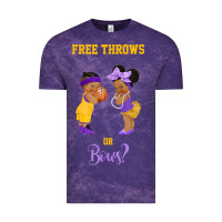 Free Throws Or Bows Basketball Baby Gender Reveal T Shirt Vintage Tee | Teevron