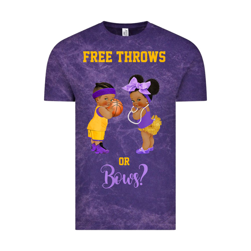 Free Throws Or Bows Basketball Baby Gender Reveal T Shirt Vintage Tee by linhVisuals | Teevron