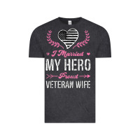 Vintage Black i married my hero proud veteran wife usa military husband t shirt Vintage Tee - linhVisuals