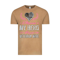 Vintage Camel i married my hero proud veteran wife usa military husband t shirt Vintage Tee - linhVisuals