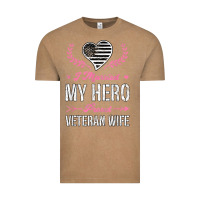 Vintage Coffee i married my hero proud veteran wife usa military husband t shirt Vintage Tee - linhVisuals