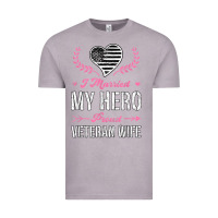 Vintage Zinc i married my hero proud veteran wife usa military husband t shirt Vintage Tee - linhVisuals