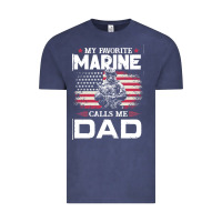 Vintage Denim my favorite marine calls me dad t  shirt father's day flag my favorite Vintage Tee - linhVisuals