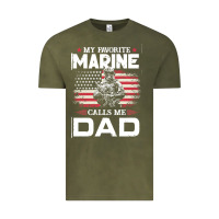 Vintage Olive my favorite marine calls me dad t  shirt father's day flag my favorite Vintage Tee - linhVisuals