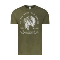 Vintage Olive blackfoot tribe native american indian pride respect darker t shirt Vintage Tee - linhVisuals
