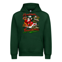 Forest Green louisiana christmas with santa Urban Hoodie - BarkalooDesign