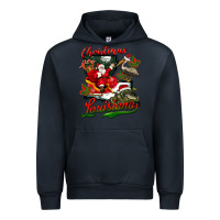 Navy louisiana christmas with santa Urban Hoodie - BarkalooDesign