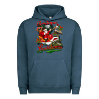 Pigment Midnight Navy louisiana christmas with santa Urban Hoodie - BarkalooDesign
