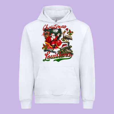 Louisiana Christmas With Santa Urban Hoodie Designed By Barkaloodesign