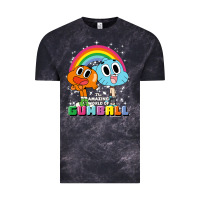 Cloud Black cn the amazing world of gumball & darwin rainbow portrait pullover hoo Vintage Tee - linhVisuals