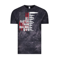 Cloud Black all faster than dialing 911 american flag gun lover for men t shirt Vintage Tee - linhVisuals