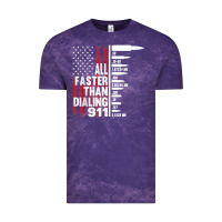 Cloud Purple all faster than dialing 911 american flag gun lover for men t shirt Vintage Tee - linhVisuals