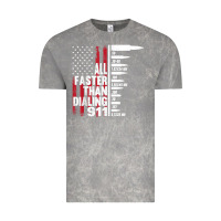 Cloud Rock all faster than dialing 911 american flag gun lover for men t shirt Vintage Tee - linhVisuals