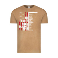 Vintage Camel all faster than dialing 911 american flag gun lover for men t shirt Vintage Tee - linhVisuals