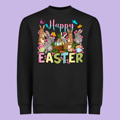 Happy Easter Bunnys Heavyweight Sweatshirt Designed By Oliviacreatesart