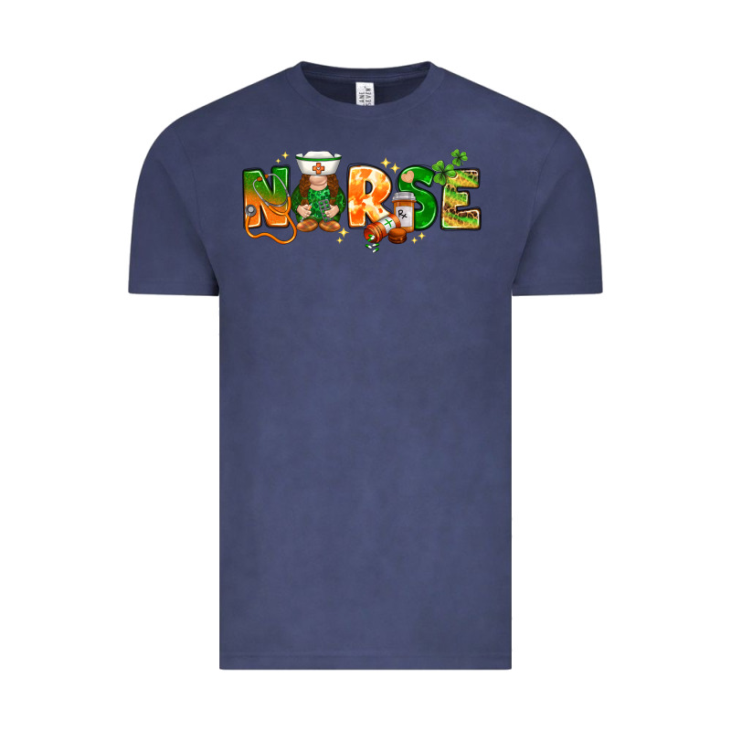St Patricks Day Nurse With Gnome Vintage Tee by NancyCooperArtShop | Teevron