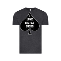 Vintage Black i love big fat cocks queen of spades t shirt Vintage Tee - linhVisuals